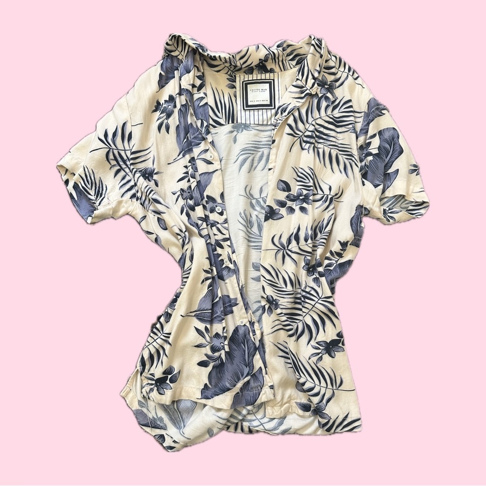 vacation boho tropical button up / cover up